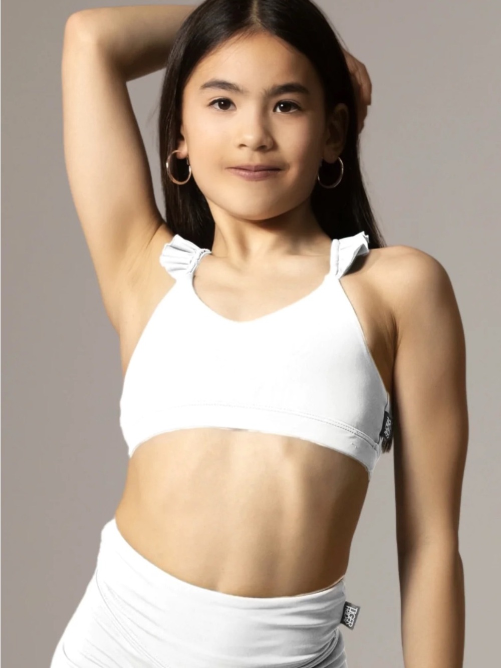 Tiger Friday Sweetheart Crop Top Bra - Powder White - Child Medium (CM)
